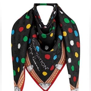 Louis Vuitton x Yayoi Kusama limited edition painted dot silk scarf New full set